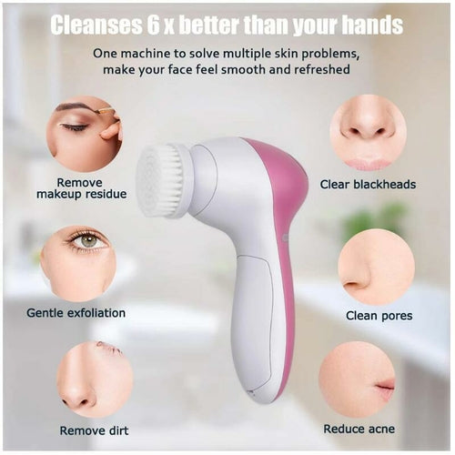5-in-1 Facial Cleansing Brush — Spa-Level Skin in 5 Minutes